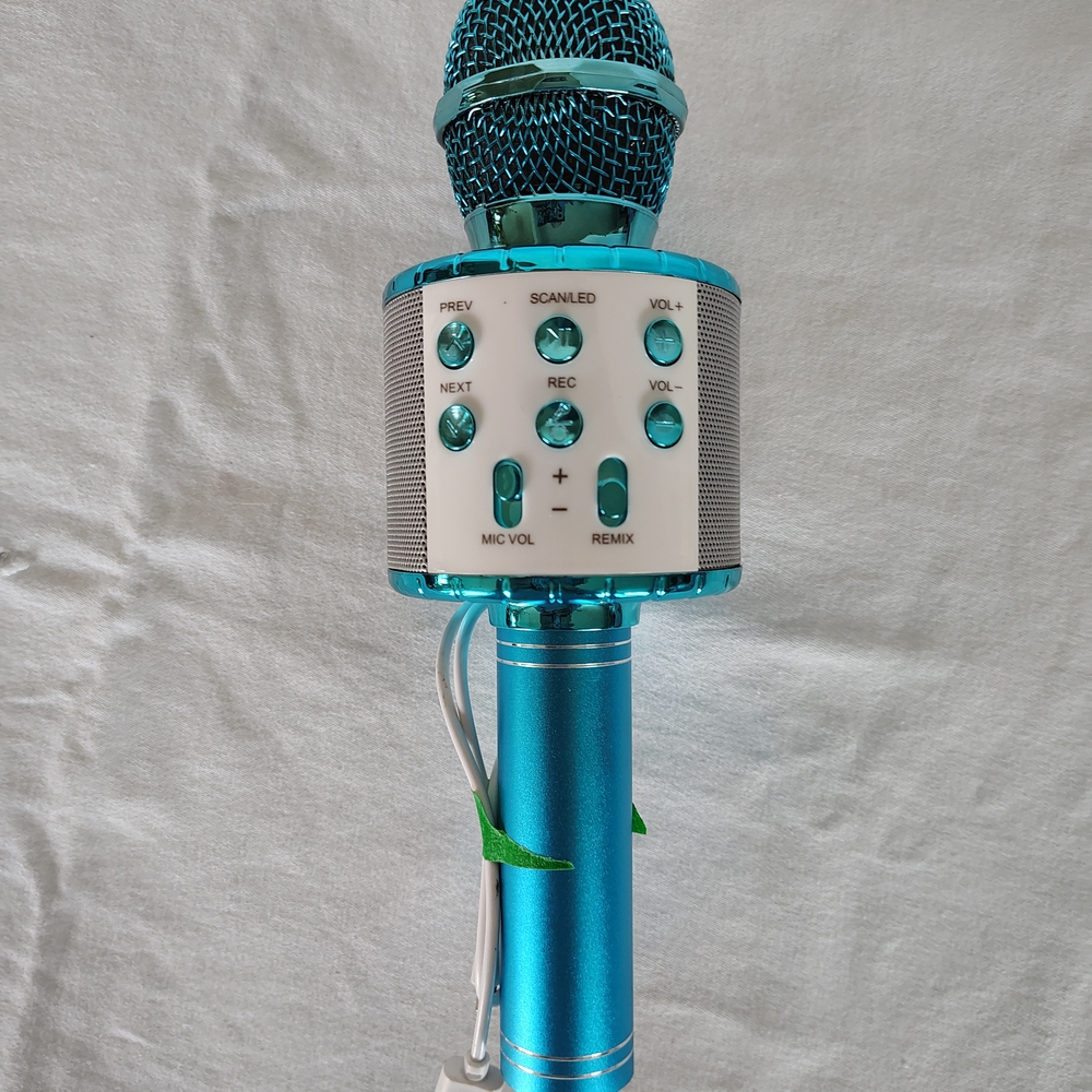Source Unknown Blue Portable Handheld TV Microphone